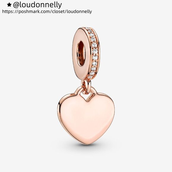 Pandora Engravable Heart Tag Dangle Charm - Picture 1 of 6